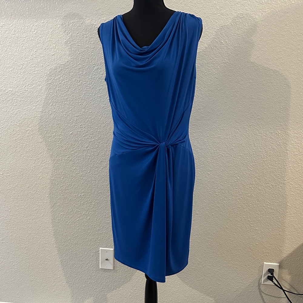 Michael Kors Royal Blue Draped Midi Dress